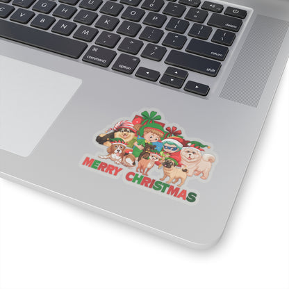 Kiss-Cut Stickers - Christmas with super kiddo pet friends with text - [[{"value":"Wonderwear Kid"}]]