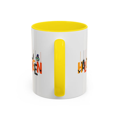 Accent Coffee Mug - Holloween hanging letters Printify