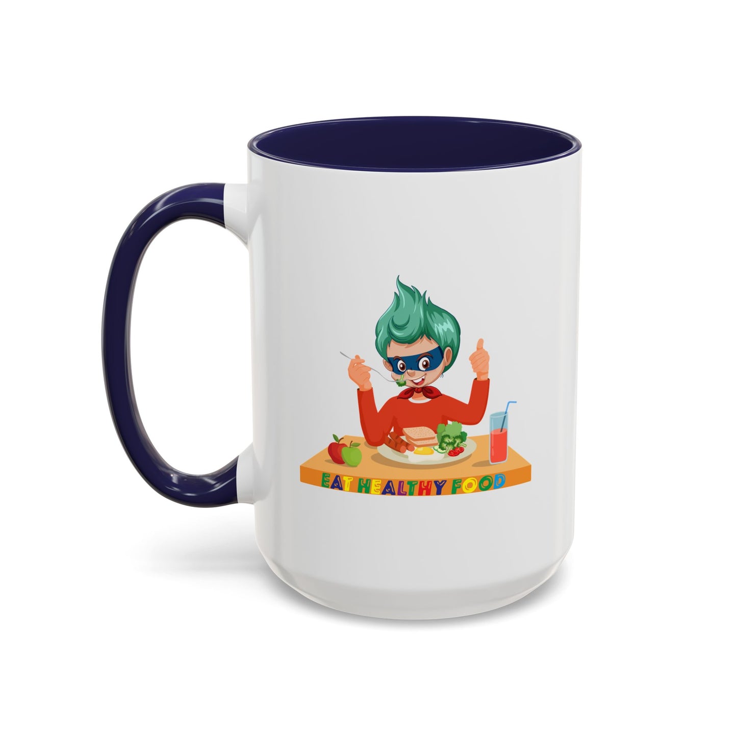 Accent Coffee Mug - Super kiddo eating healthy breafast