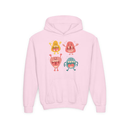 Youth Heavy Blend Hooded Sweatshirt -  Screaming monsters Printify