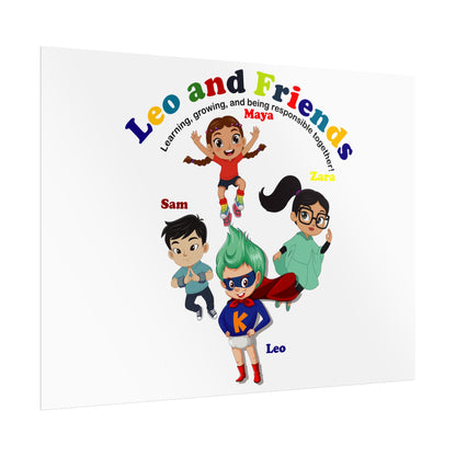 Rolled Posters - Leo & Friends - Learning and growing - [[{"value":"Wonderwear Kid"}]]