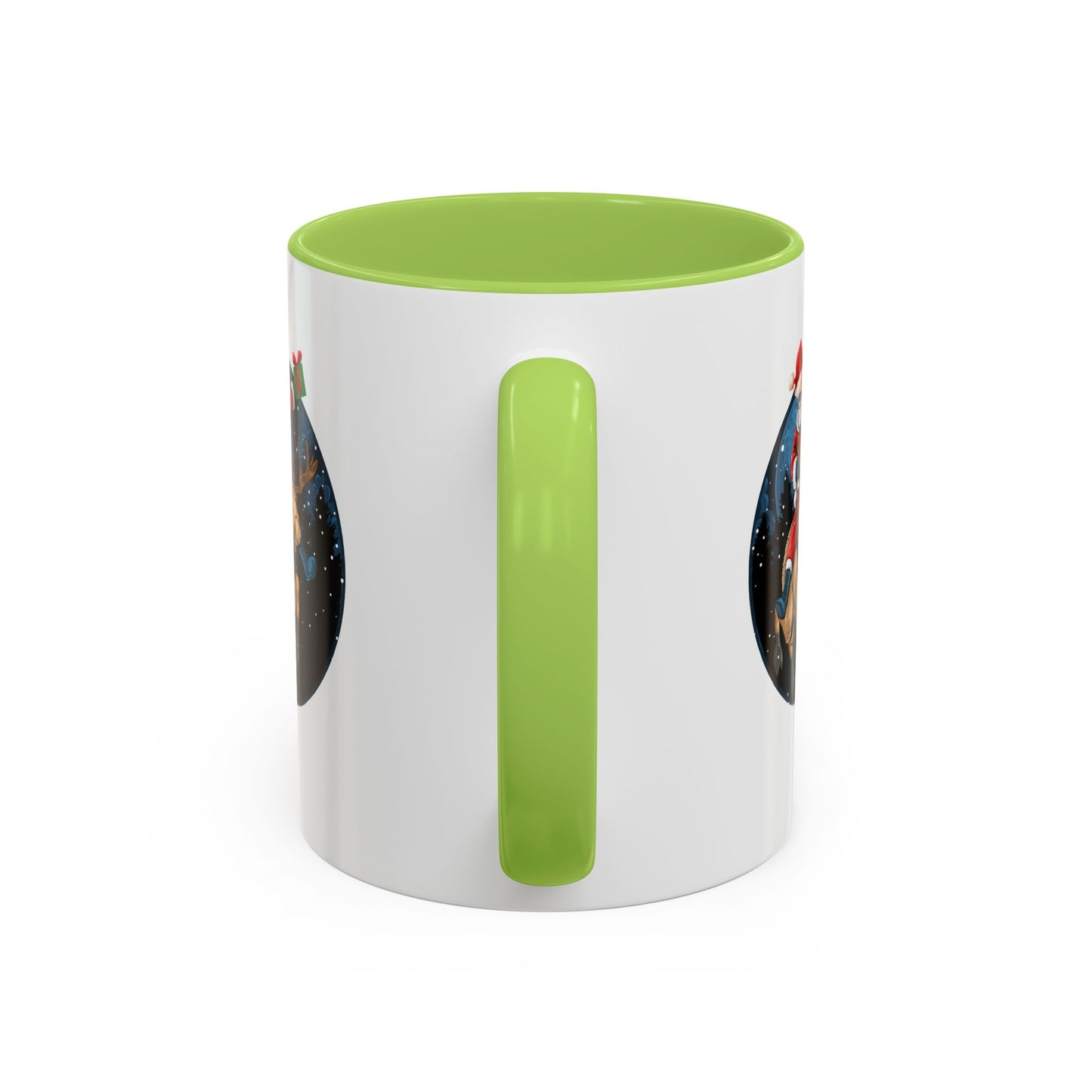 Accent Coffee Mug - Super kiddo riding a reindeer