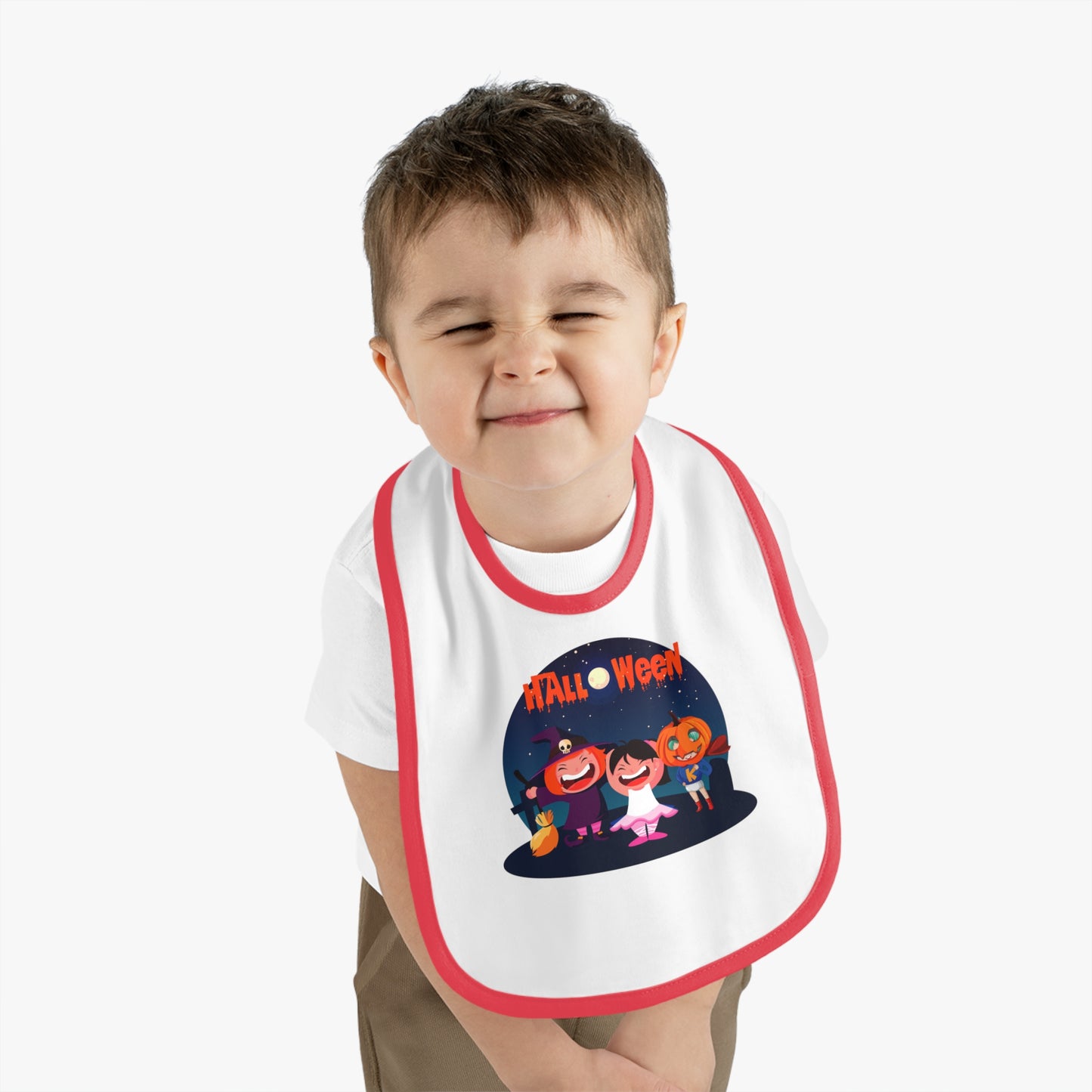Baby Bib - Super kiddo wearing pumpkin