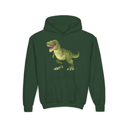 Youth Heavy Blend Hooded Sweatshirt - Tyrannosaurus Printify