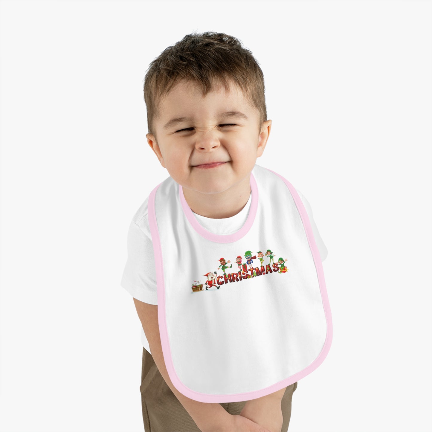 Baby Bib - Christmas with santa claus and friends
