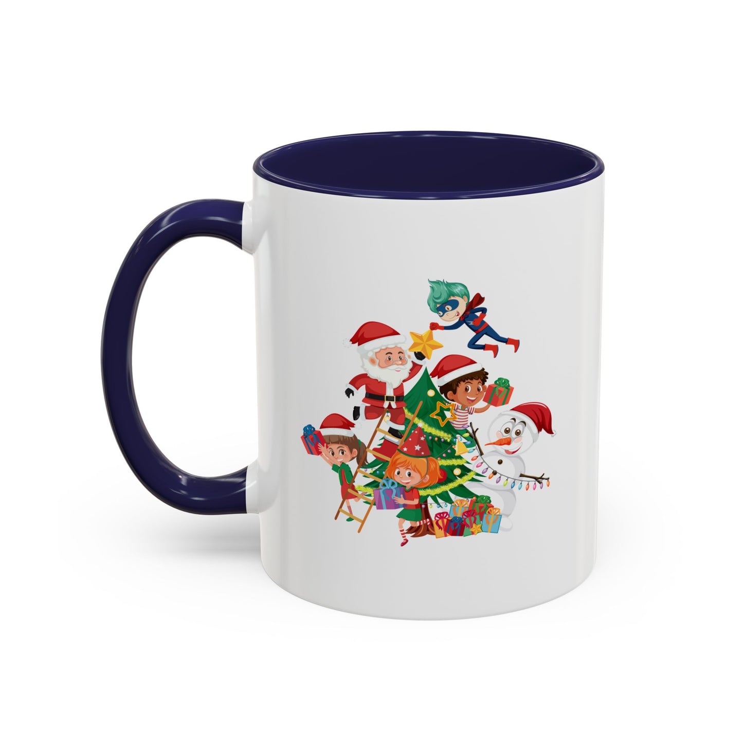 Accent Coffee Mug - Super kiddo making christmas tree