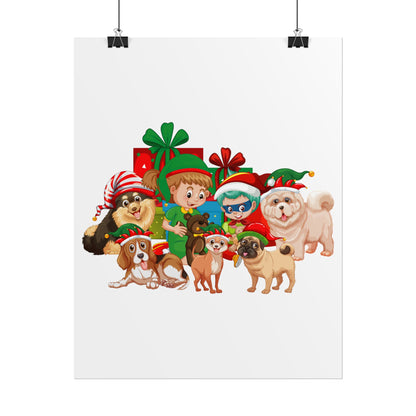 Rolled Posters - Christmas with super kiddo pet friends without text - [[{"value":"Wonderwear Kid"}]]