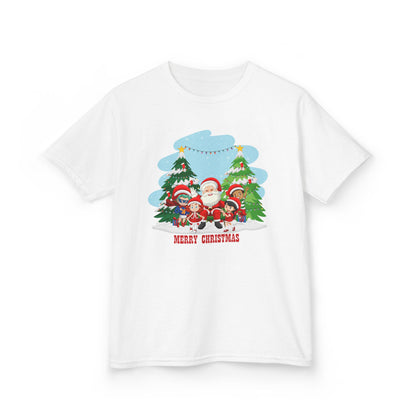 Kids Heavy Cotton™ Tee - Super kiddo with santa claus Merry christmas - [[{"value":"Wonderwear Kid"}]]
