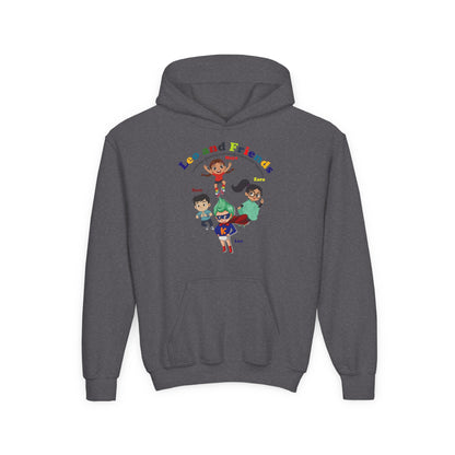 Youth Heavy Blend Hooded Sweatshirt - Leo & Friends - Learning and growing - [[{"value":"Wonderwear Kid"}]]