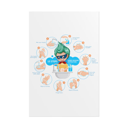 Rolled Posters - Super kiddo hand washing steps - [[{"value":"Wonderwear Kid"}]]