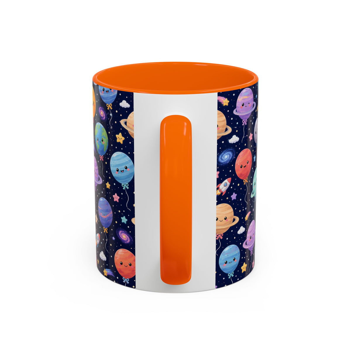 Accent Coffee Mug (11/15 oz) - Kawaii Space Balloon Planet