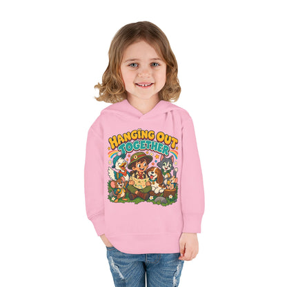 Toddler Hoodie — Retro Friends Hanging Out Together