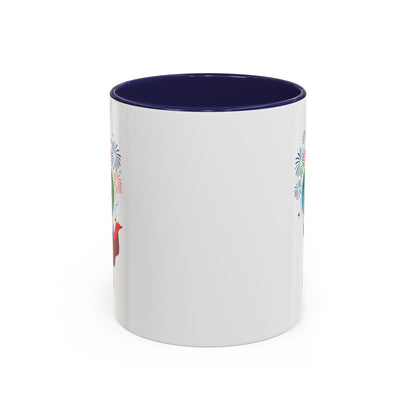 Accent Coffee Mug - Super kiddo holding globe - [[{"value":"Wonderwear Kid"}]]