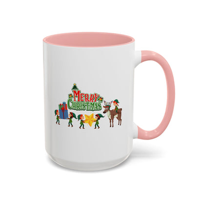 Accent Coffee Mug - Merry christmas and reindeer - [[{"value":"Wonderwear Kid"}]]