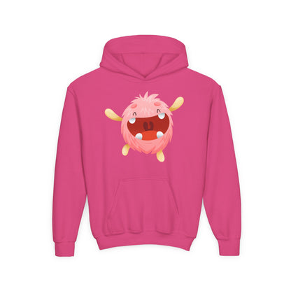 Youth Heavy Blend Hooded Sweatshirt - Baby pink monster Printify