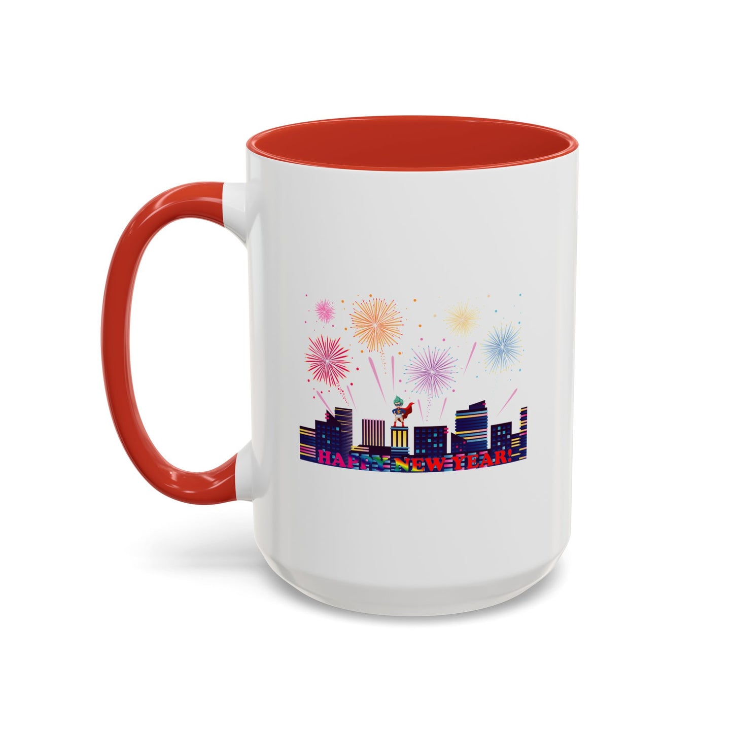 Accent Coffee Mug - Super kiddo with fireworks with text