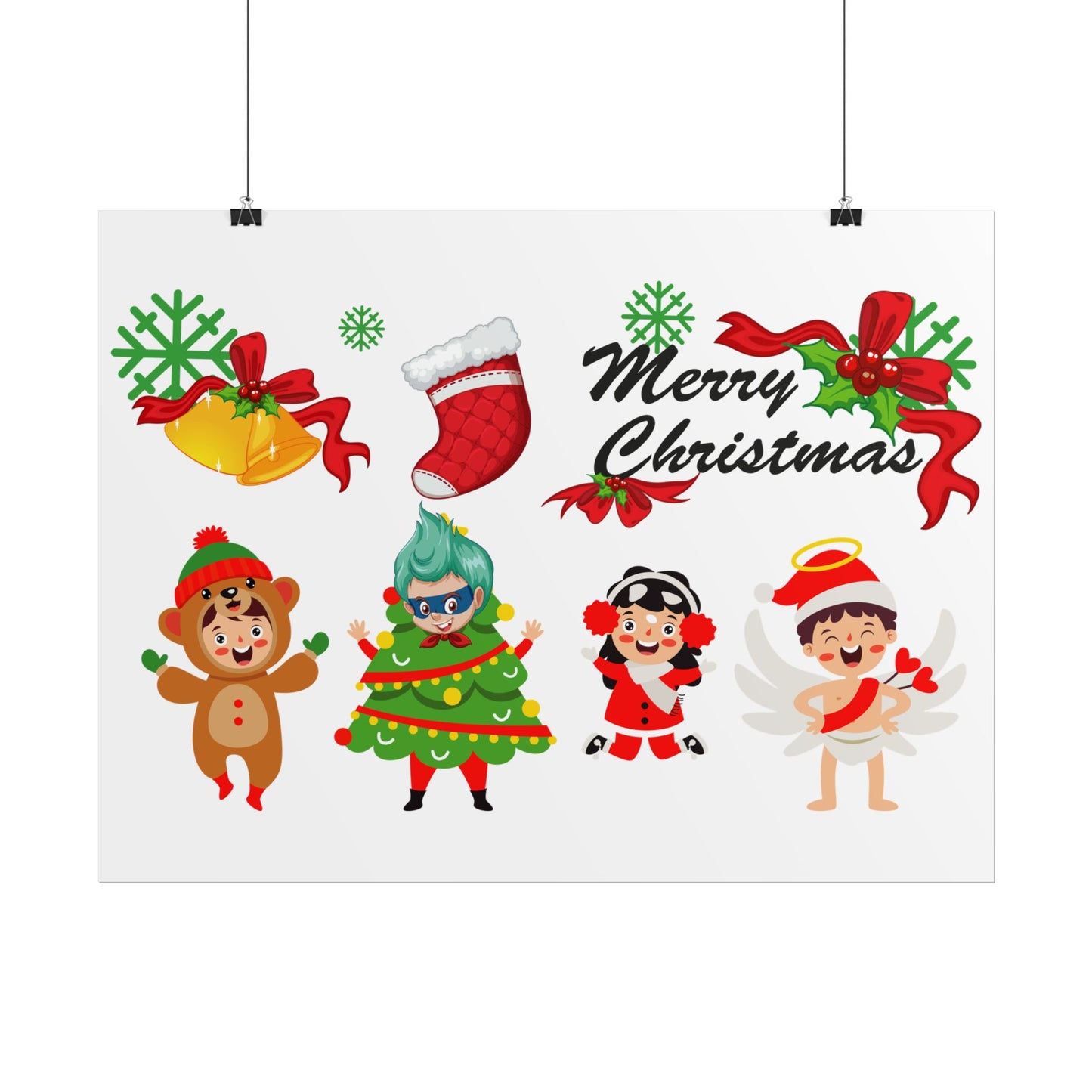 Rolled Posters - Merry christmas from super kid - [[{"value":"Wonderwear Kid"}]]