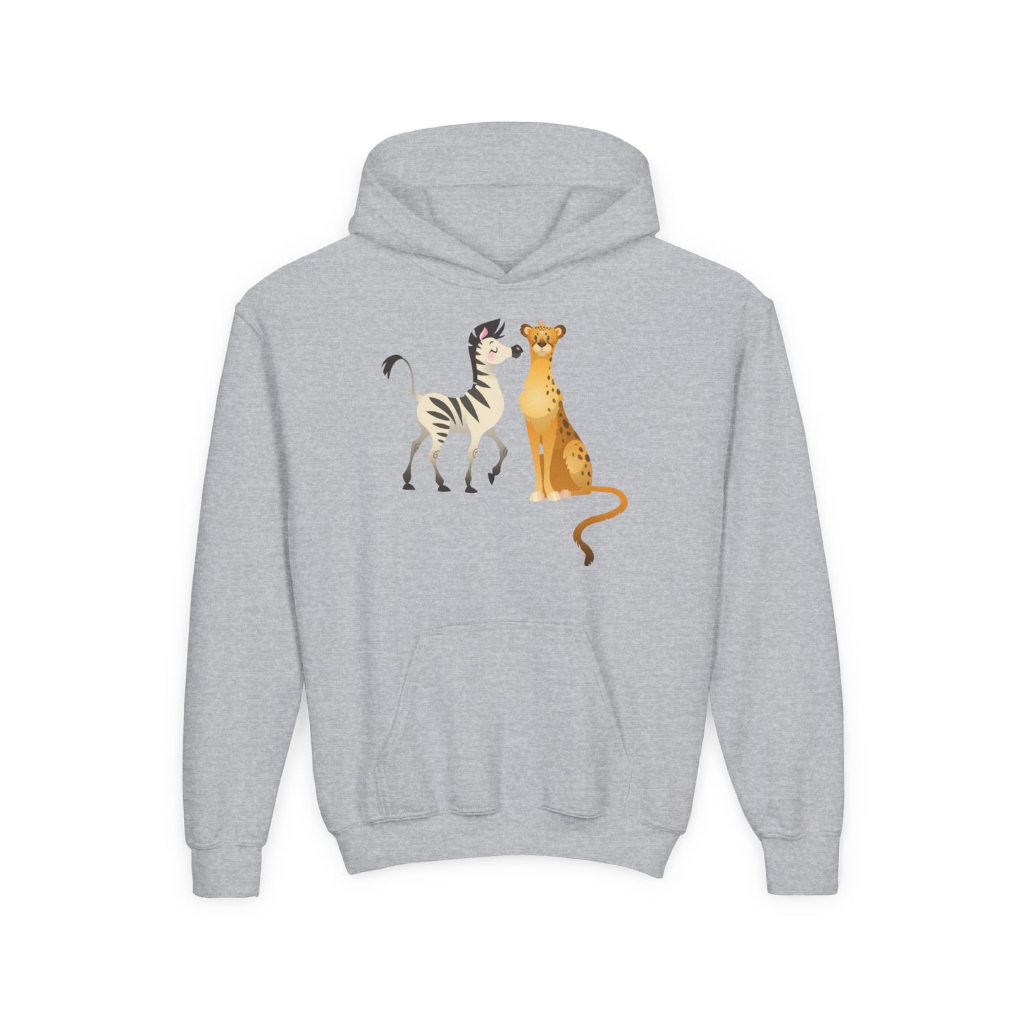 Youth Heavy Blend Hooded Sweatshirt - The zebra and tiger