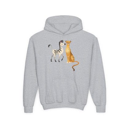 Youth Heavy Blend Hooded Sweatshirt - The Zebra and Tiger Printify