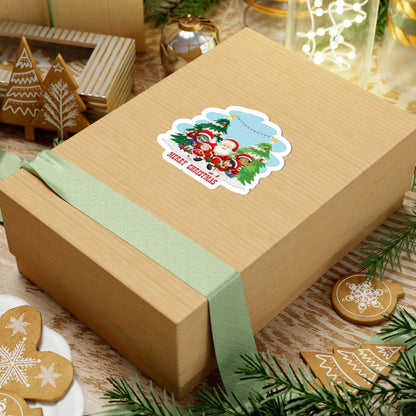 Kiss-Cut Stickers - Super kiddo with santa claus Merry christmas - [[{"value":"Wonderwear Kid"}]]