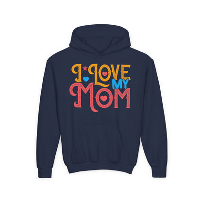 Youth Heavy Blend Hooded Sweatshirt -  I love my Mommy Printify