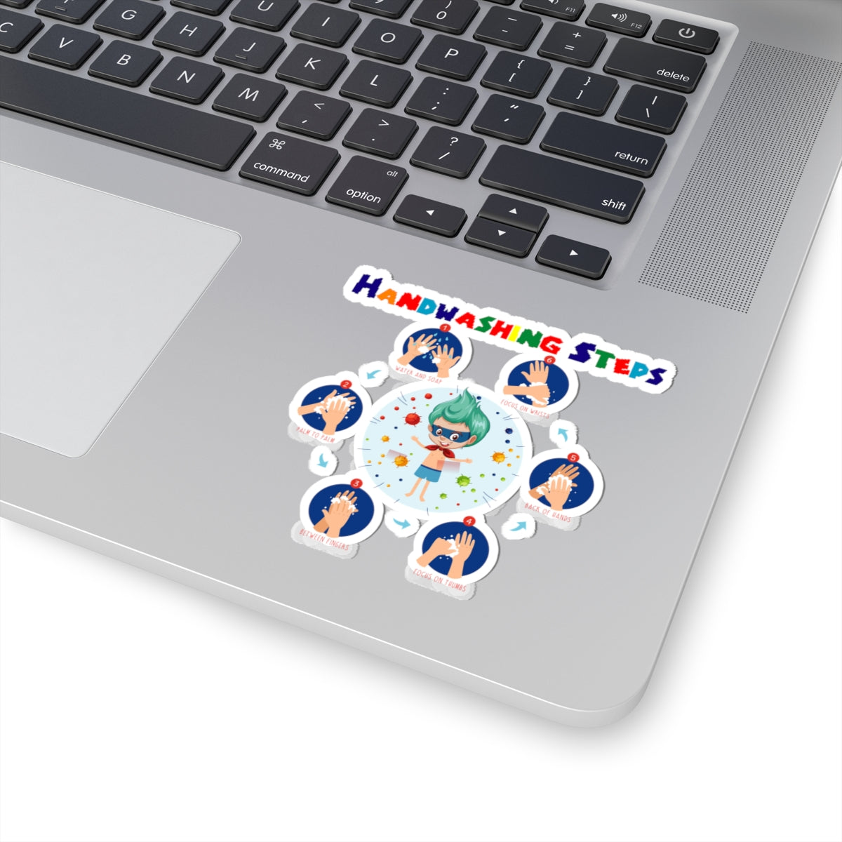 Kiss-Cut Stickers - Super kiddo how to wash hand properly - [[{"value":"Wonderwear Kid"}]]