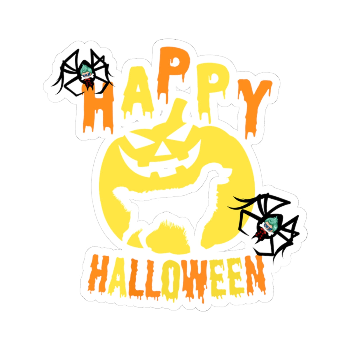 Kiss-Cut Stickers - Happy holloween Printify