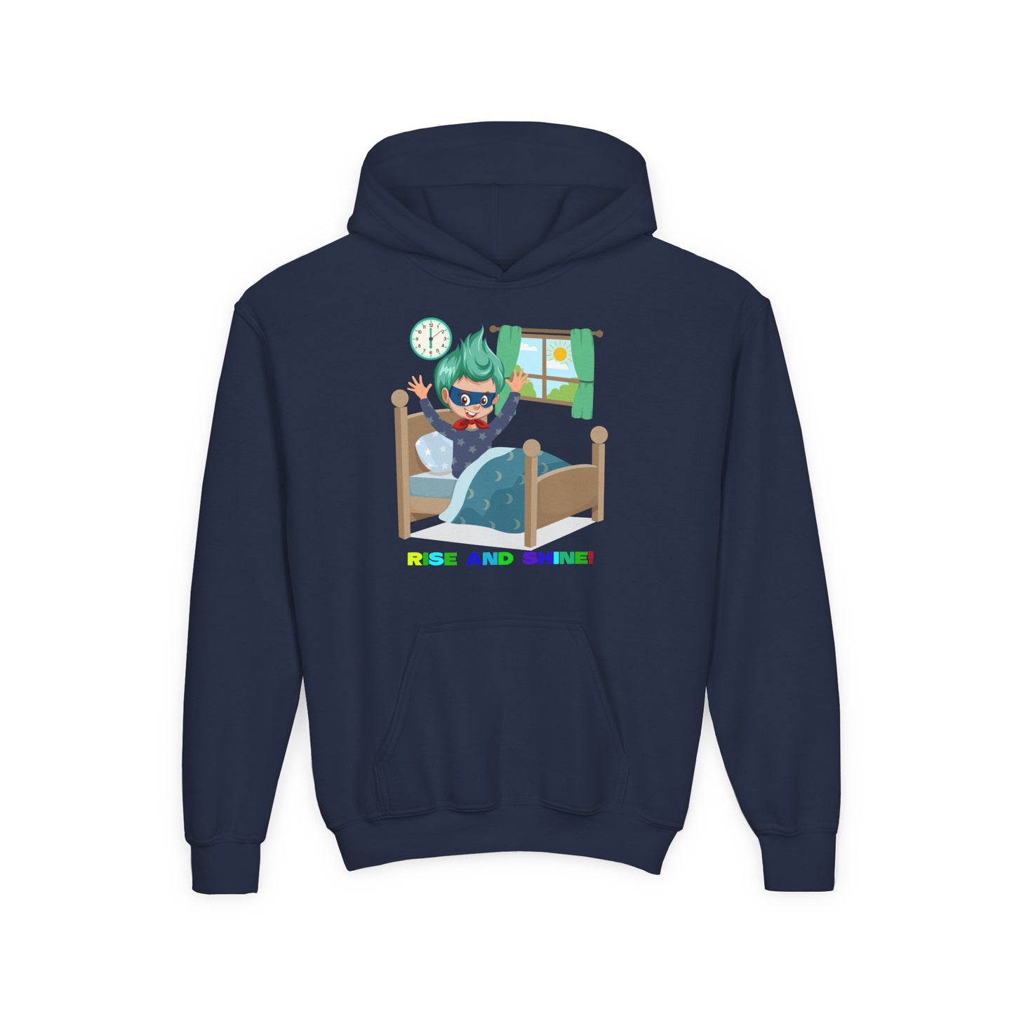 Youth Heavy Blend Hooded Sweatshirt - Super kiddo teaches us to wake up early