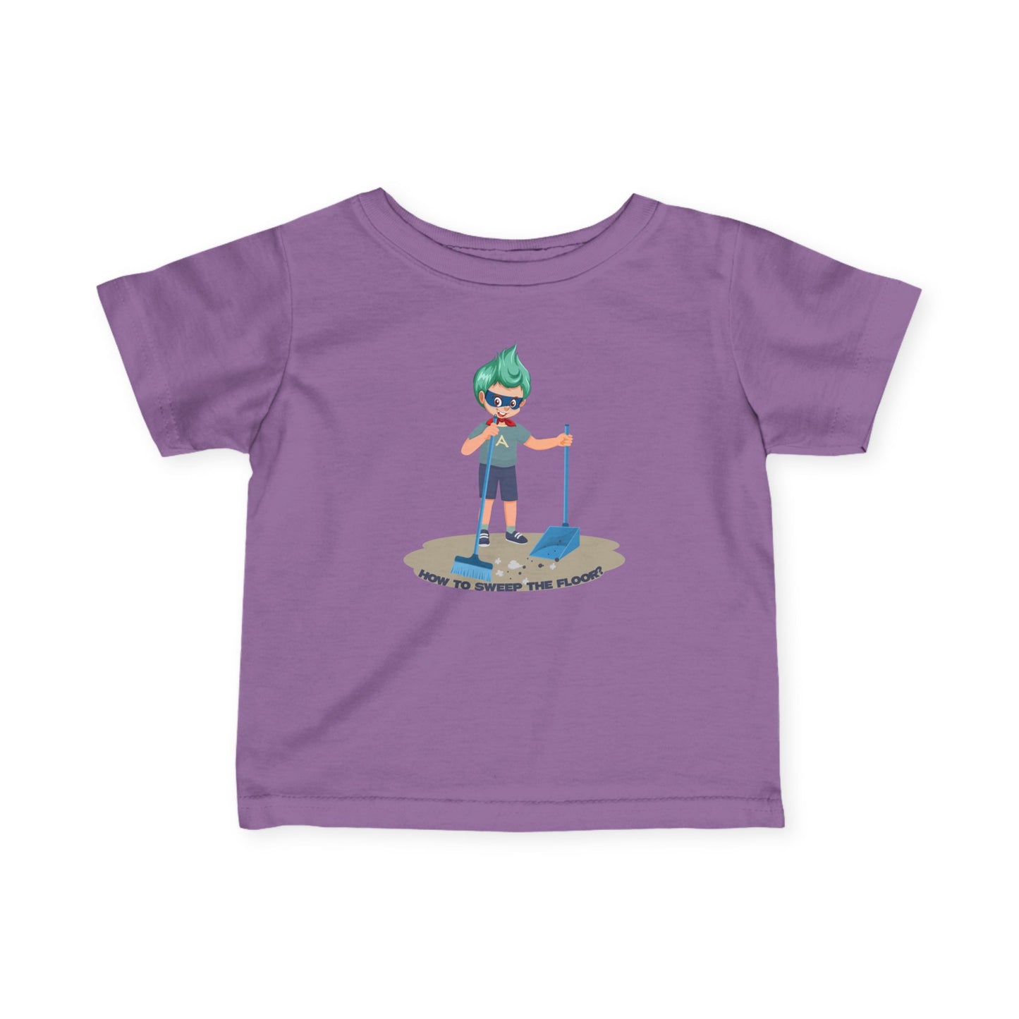 Infant Fine Jersey Tee - Super kiddo sweeping floor - [[{"value":"Wonderwear Kid"}]]