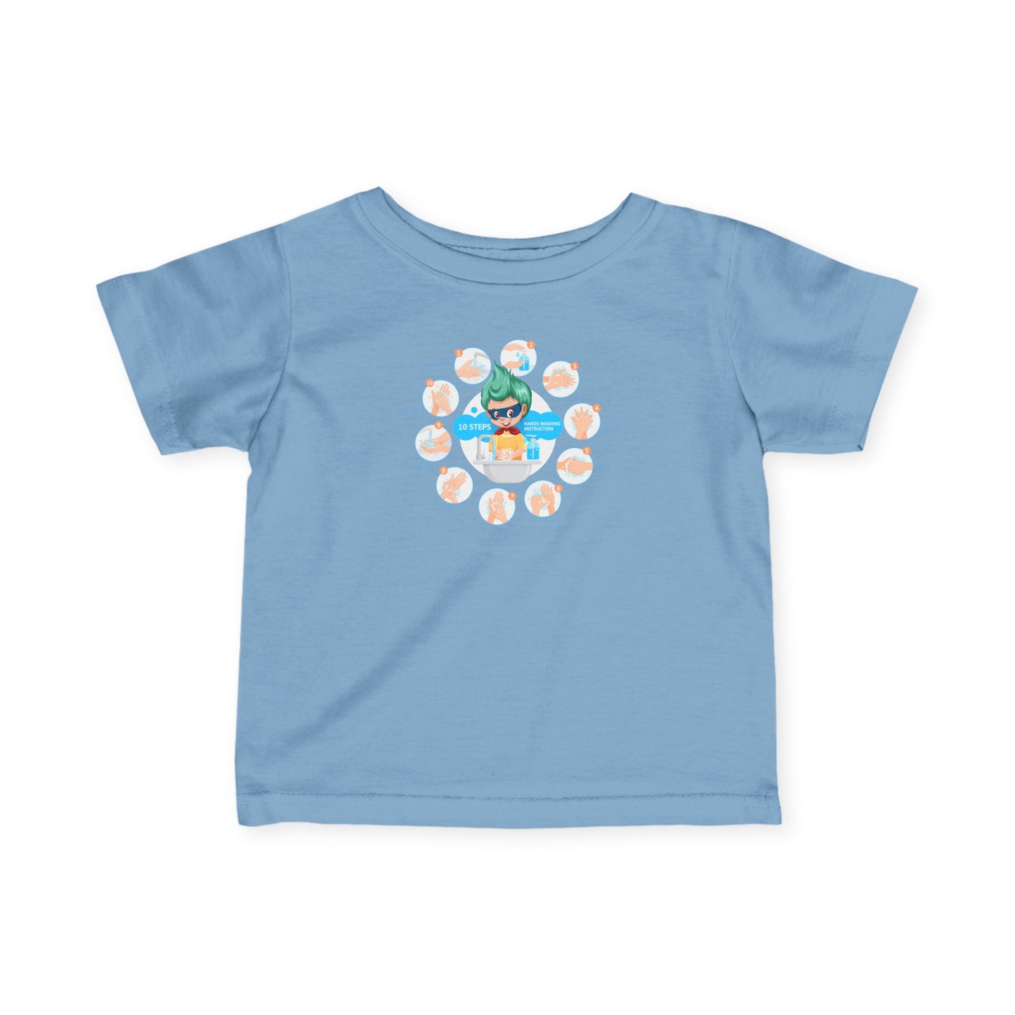 Infant Fine Jersey Tee - Super kiddo hand washing steps