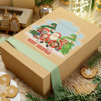 Kiss-Cut Stickers - Super kiddo with santa claus Merry christmas - [[{"value":"Wonderwear Kid"}]]