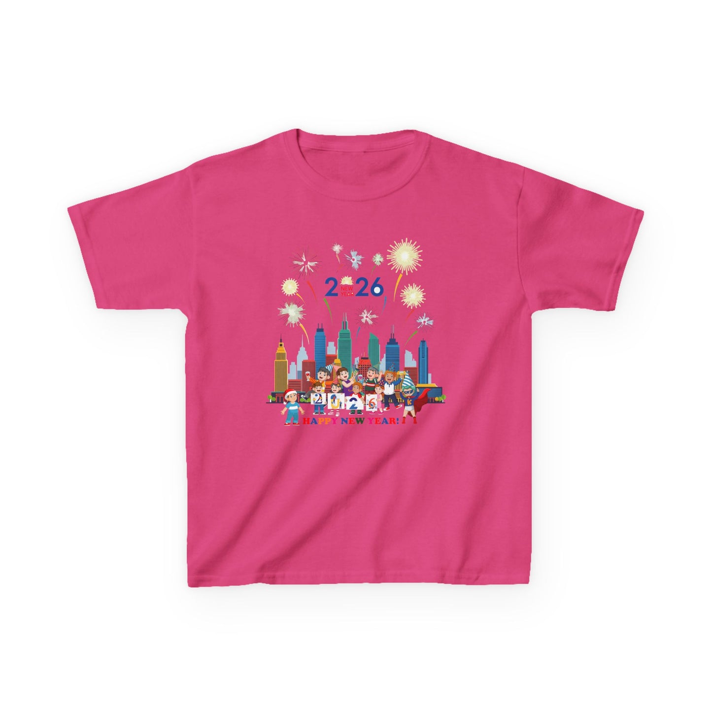 Kids Heavy Cotton™ Tee - Happy new year with fireworks - [[{"value":"Wonderwear Kid"}]]