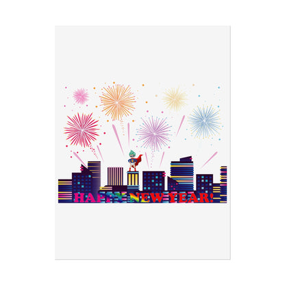 Rolled Posters - Super kiddo with fireworks with text - [[{"value":"Wonderwear Kid"}]]