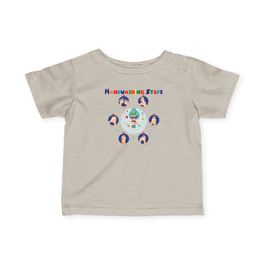 Infant Fine Jersey Tee - Super kiddo how to wash hand properly - [[{"value":"Wonderwear Kid"}]]