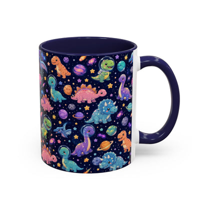Accent Coffee Mug  (11/15 oz) - Cosmic dinosaurs