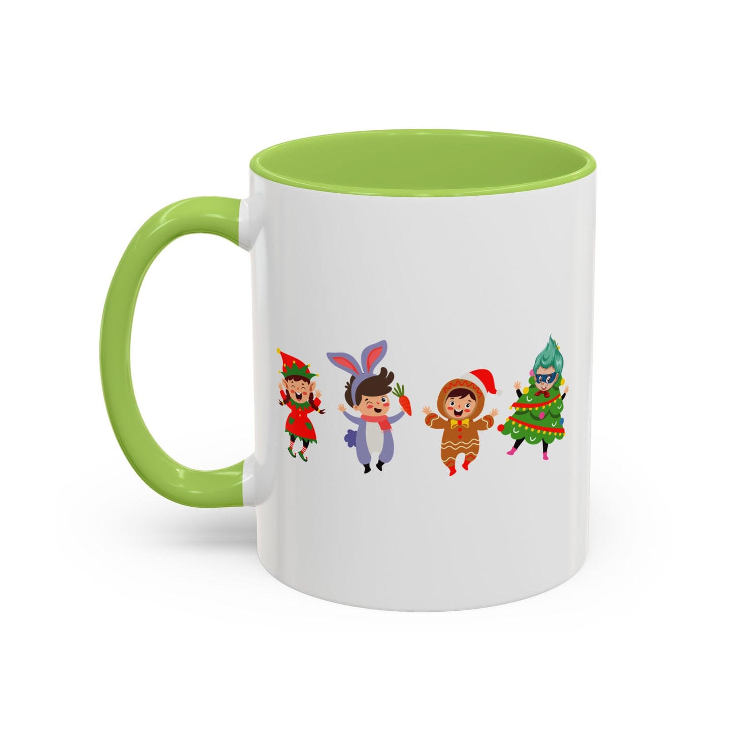 Accent Coffee Mug - Super kiddo in christmas tree attire