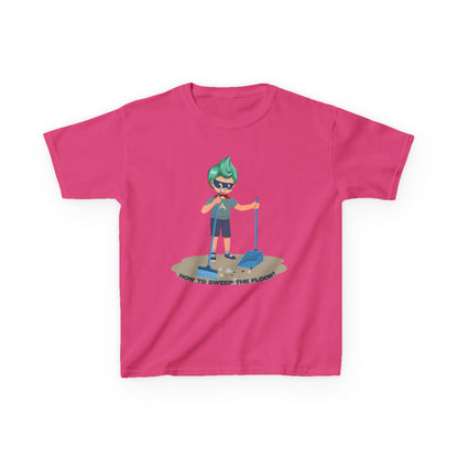 Kids Heavy Cotton™ Tee - Super kiddo sweeping floor - [[{"value":"Wonderwear Kid"}]]
