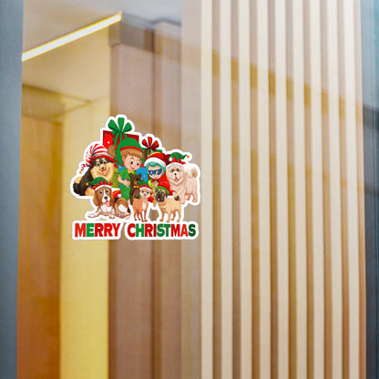 Christmas Kiss-Cut Vinyl Decals – Christmas with super kiddo pet friends with text - [[{"value":"Wonderwear Kid"}]]