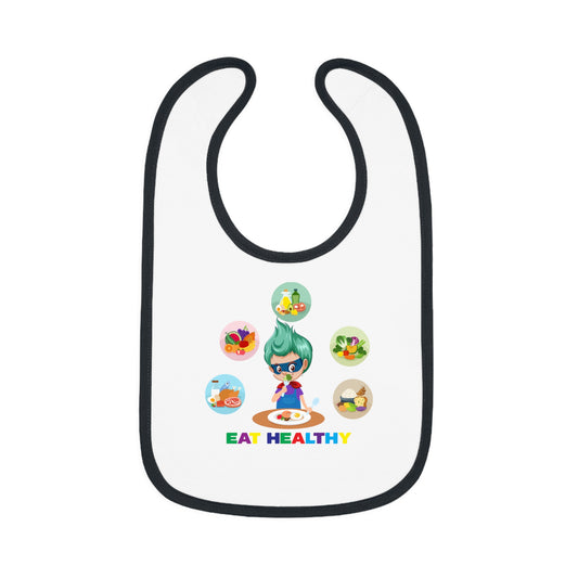 Baby Bib - Supper kiddo showing healthy food to eat