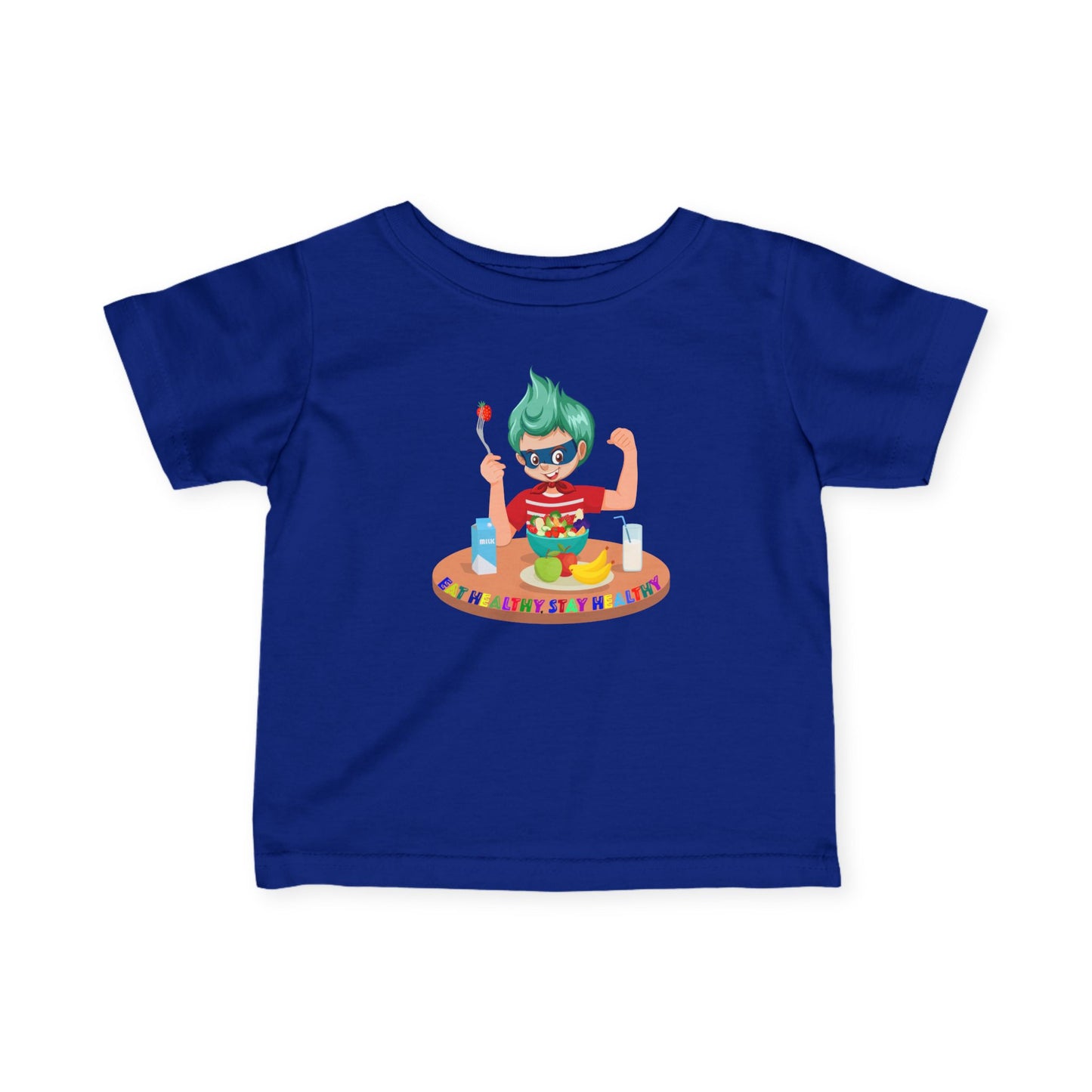 Infant Fine Jersey Tee - super kiddo eating healthy food