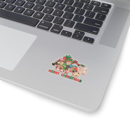Kiss-Cut Stickers - Christmas with super kiddo pet friends with text - [[{"value":"Wonderwear Kid"}]]