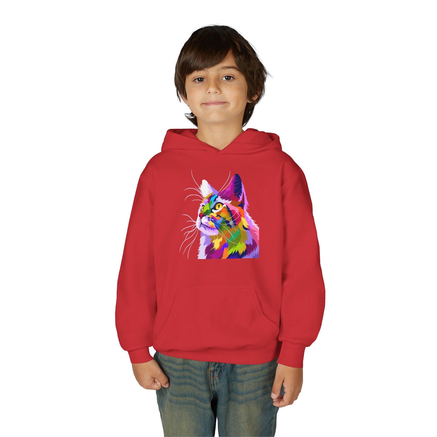 Youth Heavy Blend Hooded Sweatshirt - The cat