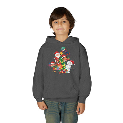 Youth Heavy Blend Hooded Sweatshirt - Super kiddo making christmas tree - [[{"value":"Wonderwear Kid"}]]