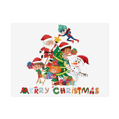 Rolled Posters - Super kiddo making christmas tree with text - [[{"value":"Wonderwear Kid"}]]