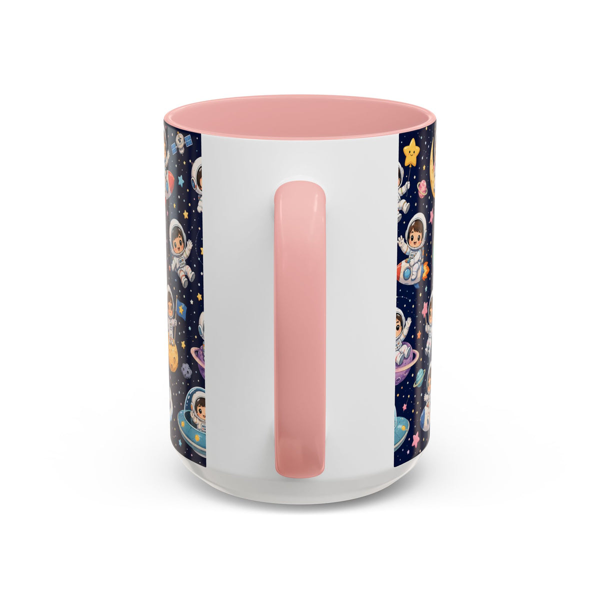 Accent Coffee Mug  (11/15 oz) - Kawaii Astronauts in a Starry Space Adventure