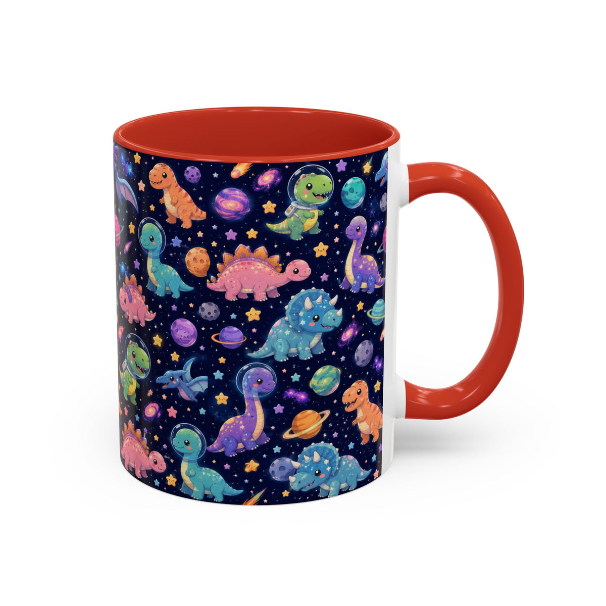 Accent Coffee Mug  (11/15 oz) - Cosmic dinosaurs