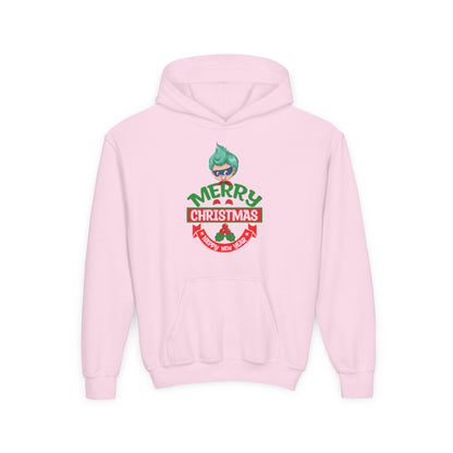 Youth Heavy Blend Hooded Sweatshirt - Merry chridtmas from super kiddo - [[{"value":"Wonderwear Kid"}]]