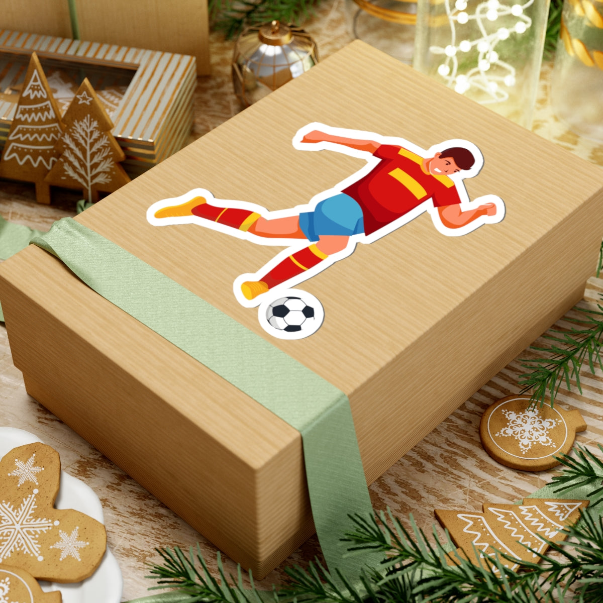 Kiss-Cut Stickers - Athlete playing football