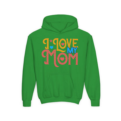 Youth Heavy Blend Hooded Sweatshirt -  I love my Mommy Printify