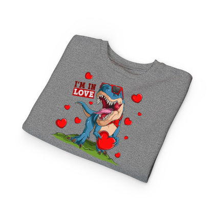 Toddler Sweatshirt -Dinosaur and heart design for valentines - [[{"value":"Wonderwear Kid"}]]